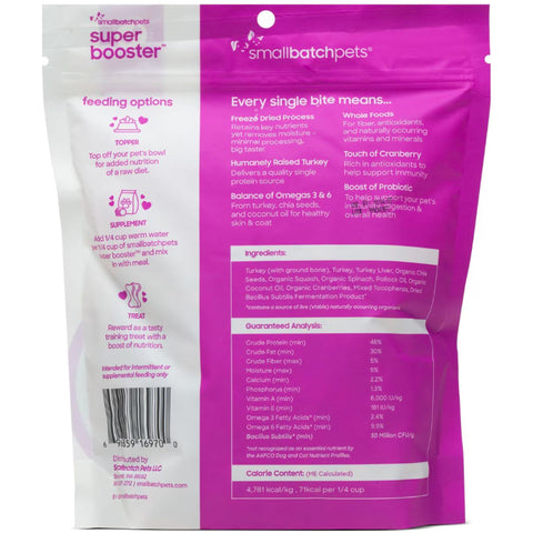 Smallbatch Super Boosters Dog Turkey 7 oz | Back Image