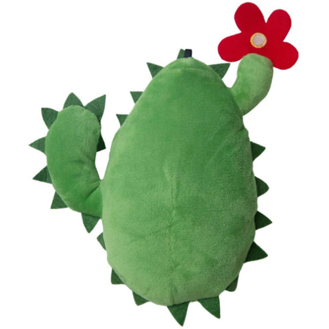 Snug Arooz Cactus with Christmas Lights Dog Toy | Back Image of Green Plush Cactus
