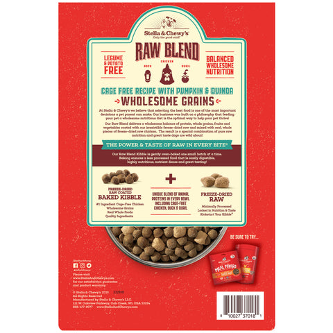 Stella & Chewy's Cage-Free Recipe Raw Blend Baked Dog Kibble with Grains