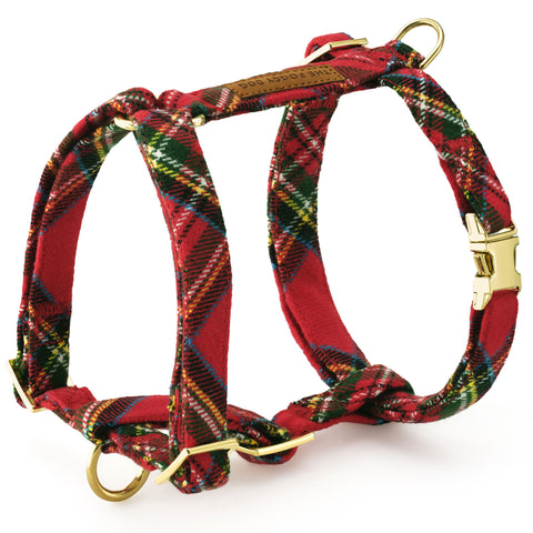 The Foggy Dog Harness - Tartain Plaid Flannel | Side Image
