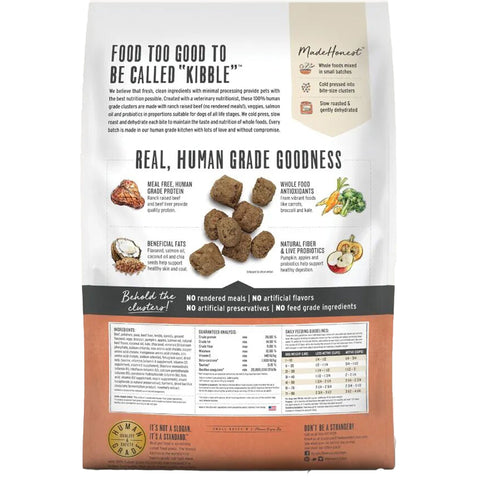 The Honest Kitchen Grain-Free Beef Whole Food Clusters Dog Food | Back Image of Beef Clusters
