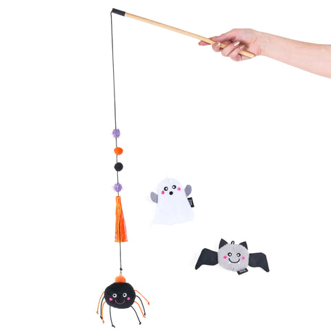 Zippy Claws Halloween Zippy Stick Ghost with Friends Cat Wand | Front Image