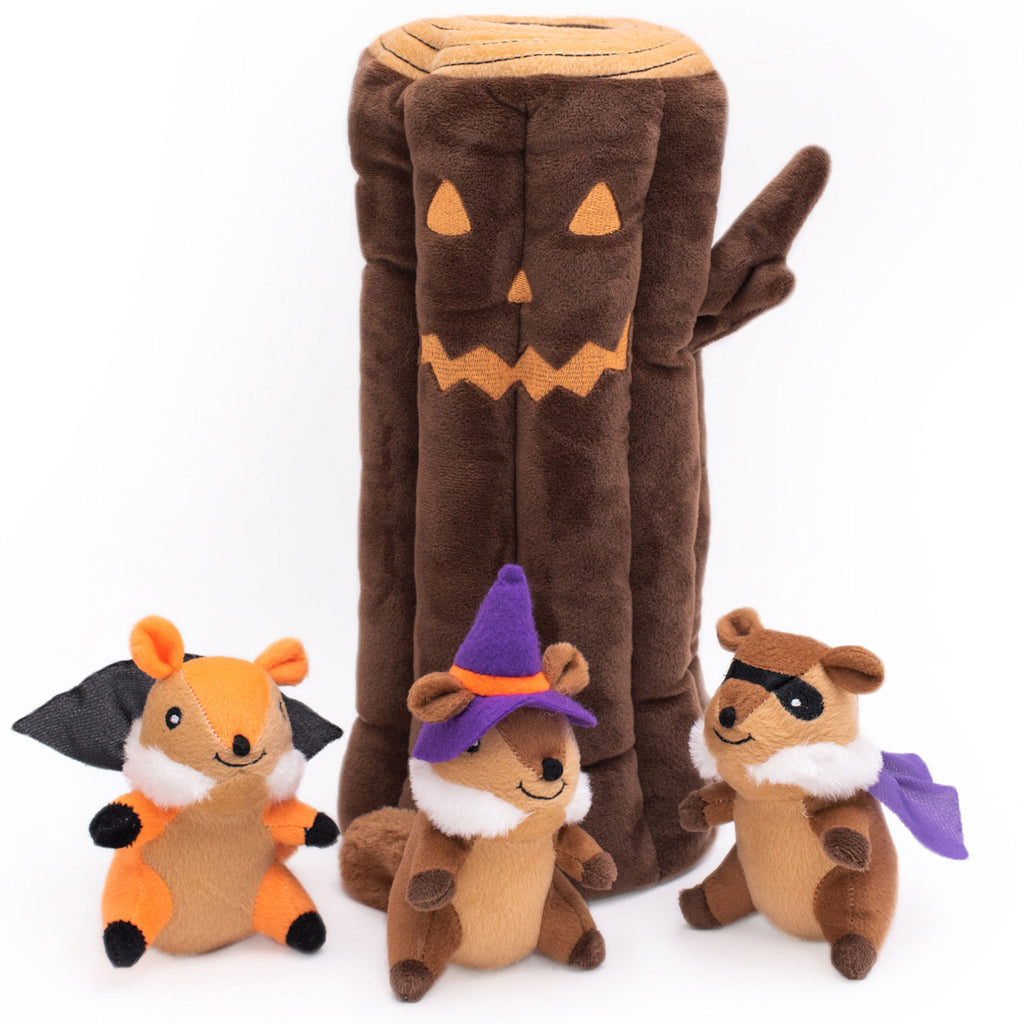Zippy Paws Halloween Log Burrow Dog Toy