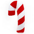 Zippy Paws Holiday Jigglerz Candy Cane Dog Toy | Front Image of Red and White Striped Plush Candy Cane