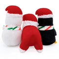 Zippy Paws Holiday Miniz Festive Animals Dog Toys - 3 Pack | Back Image of Plush Snowman, Polar Bear, Penguin