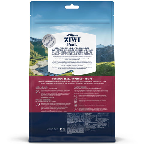 Ziwi Air-Dried Venison Cat Food | Back Image of Venison Cat Recipe 14oz