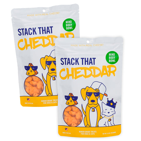 MIND BODY BOWL Stack That Cheddar Cheese Dog & Cat Treats 2-Pack