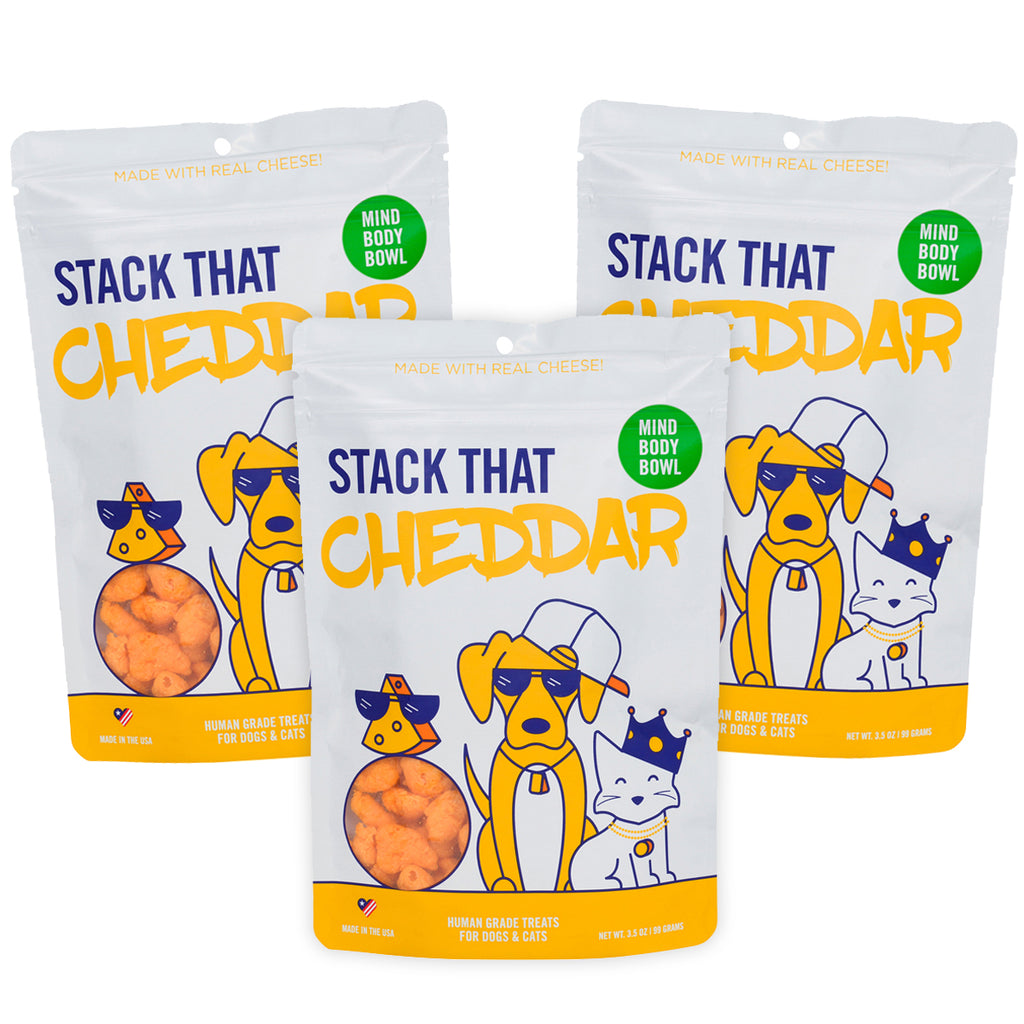 MIND BODY BOWL Stack That Cheddar Cheese Dog & Cat Treats 3-Pack
