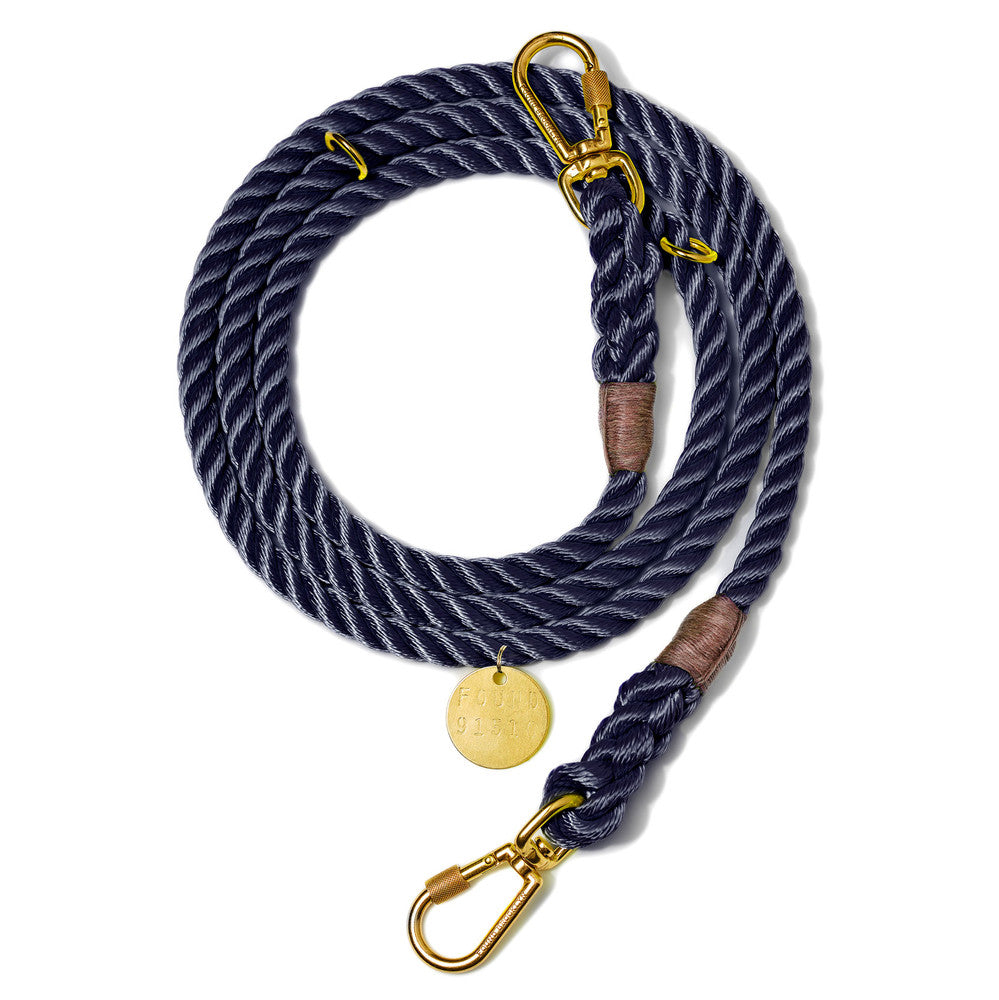 Found My Animal Navy Adjustable 7 FT Rope Lead