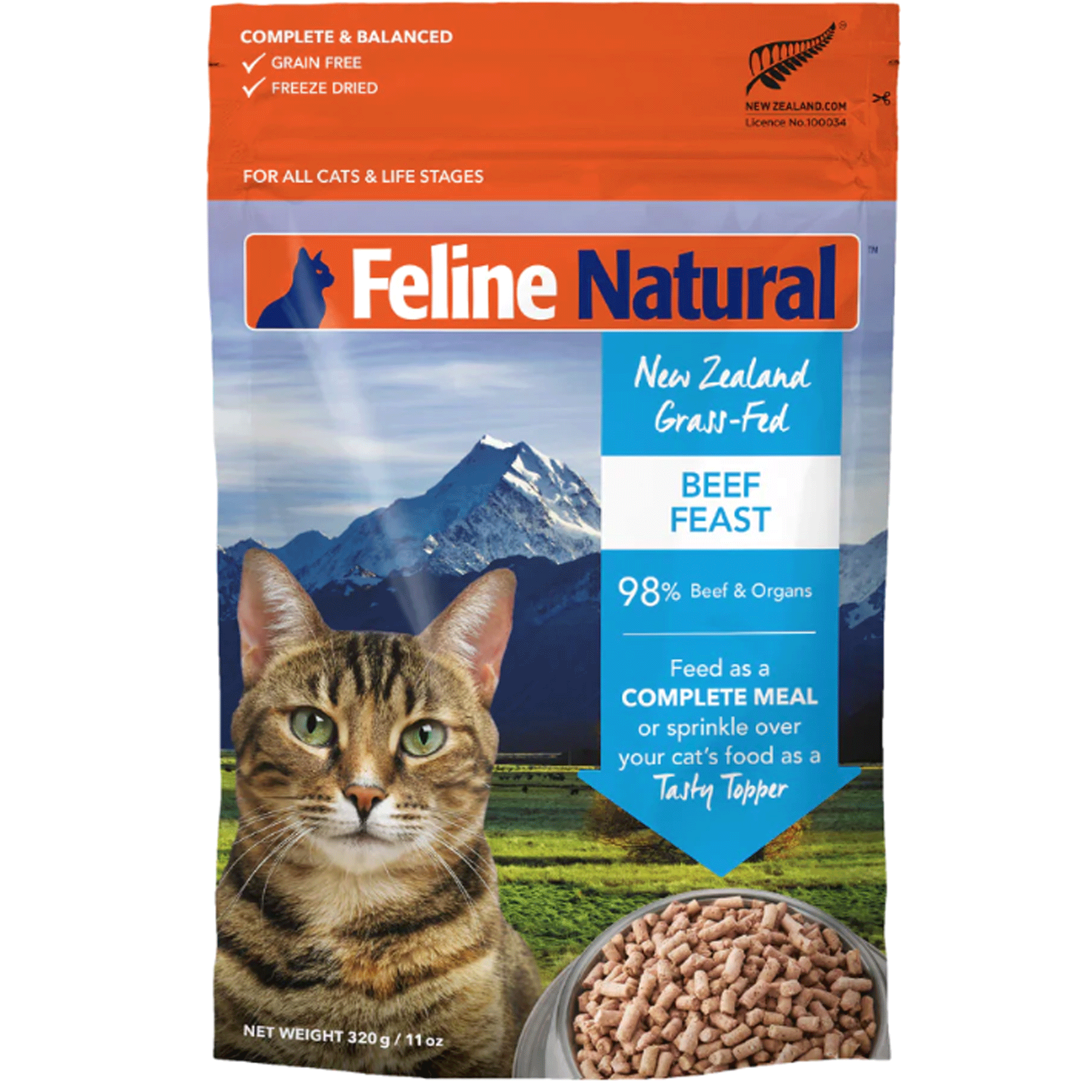 Feline Natural Freeze Dried Beef Cat Food 11 oz HEALTHY SPOT