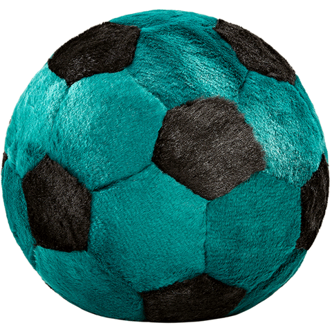 Fluff & Tuff Black and Green Soccer Ball Dog Toy