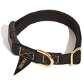 Found My Animal Black Hand Dyed Flat Snap Dog Collar, Front Image of Black Dog Collar