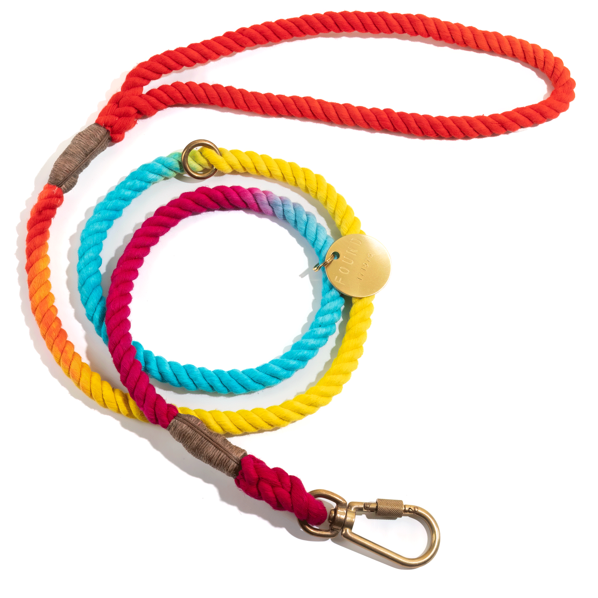 Found My Animal Standard Rope Lead Rainbow Dog Leads Found My Animal Standard Rope Lead Rainbow Dog Leads