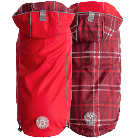 GF Pet Reversible Red Dog Rain Jacket, Main Image of Red Reversible Rain Jacket