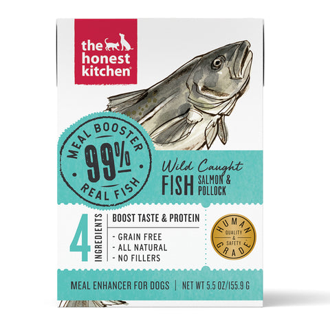 Honest Kitchen | 99% Meat Booster Salmon & Pollock Dog Topper | Box Front