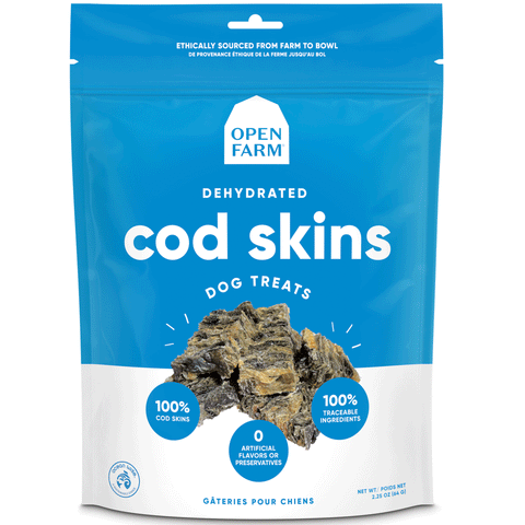 Open Farm Dehydrated Cod Skin Dog Treats - 2.25oz