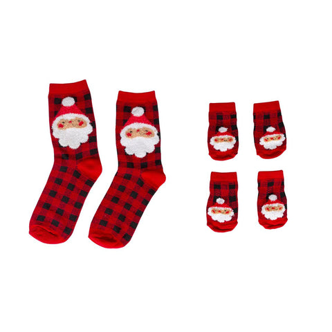 Pearhead | Human & Dog Santa Sock Set - One Size | Dog Apparel | Sock Photo