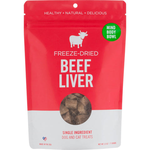 MIND BODY BOWL Beef Liver Freeze-Dried Treats For Dogs and Cats - 2.5oz