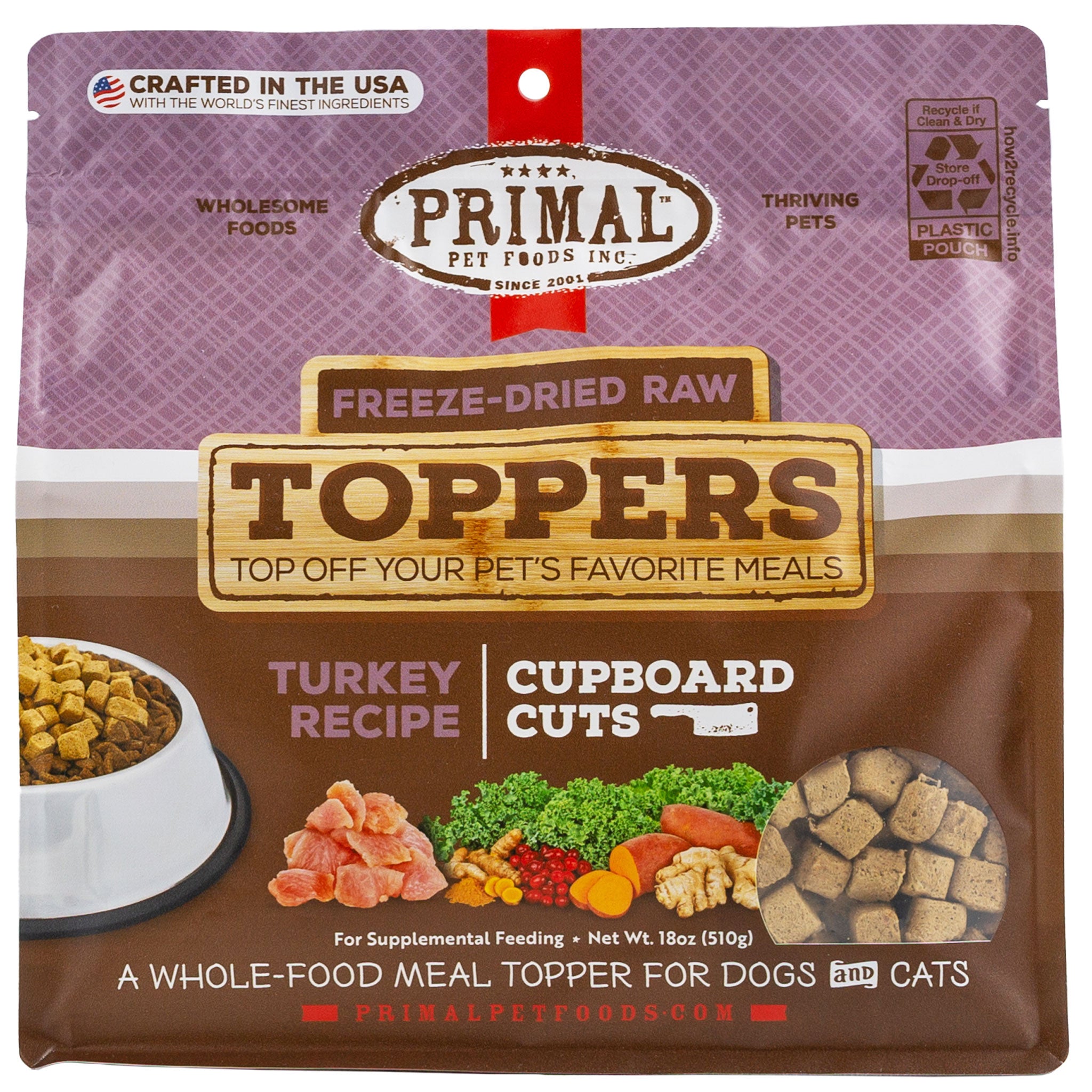 Primal Cupboard Cuts Turkey Dog Food Topper 18oz HEALTHY SPOT