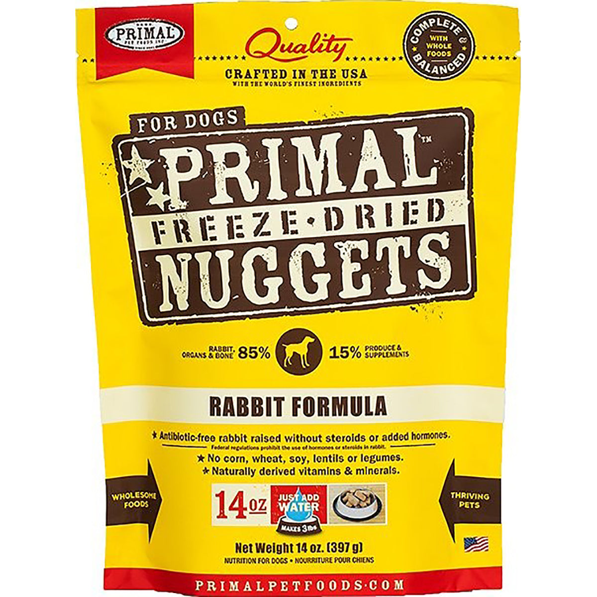 Primal Freeze Dried Rabbit Formula Dog Food 14oz HEALTHY SPOT