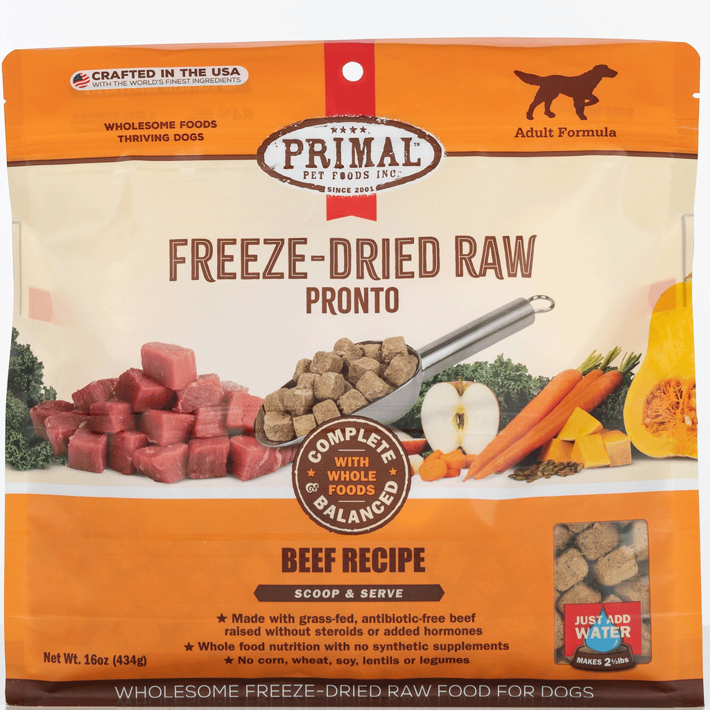 Primal Freeze-Dried Beef Pronto Dog Food - 16 oz