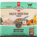 Primal Freeze-Dried Chicken Pronto Dog Food, Front Image of Green Packaging of Freeze-Dried Raw Pronto Chicken Recipe