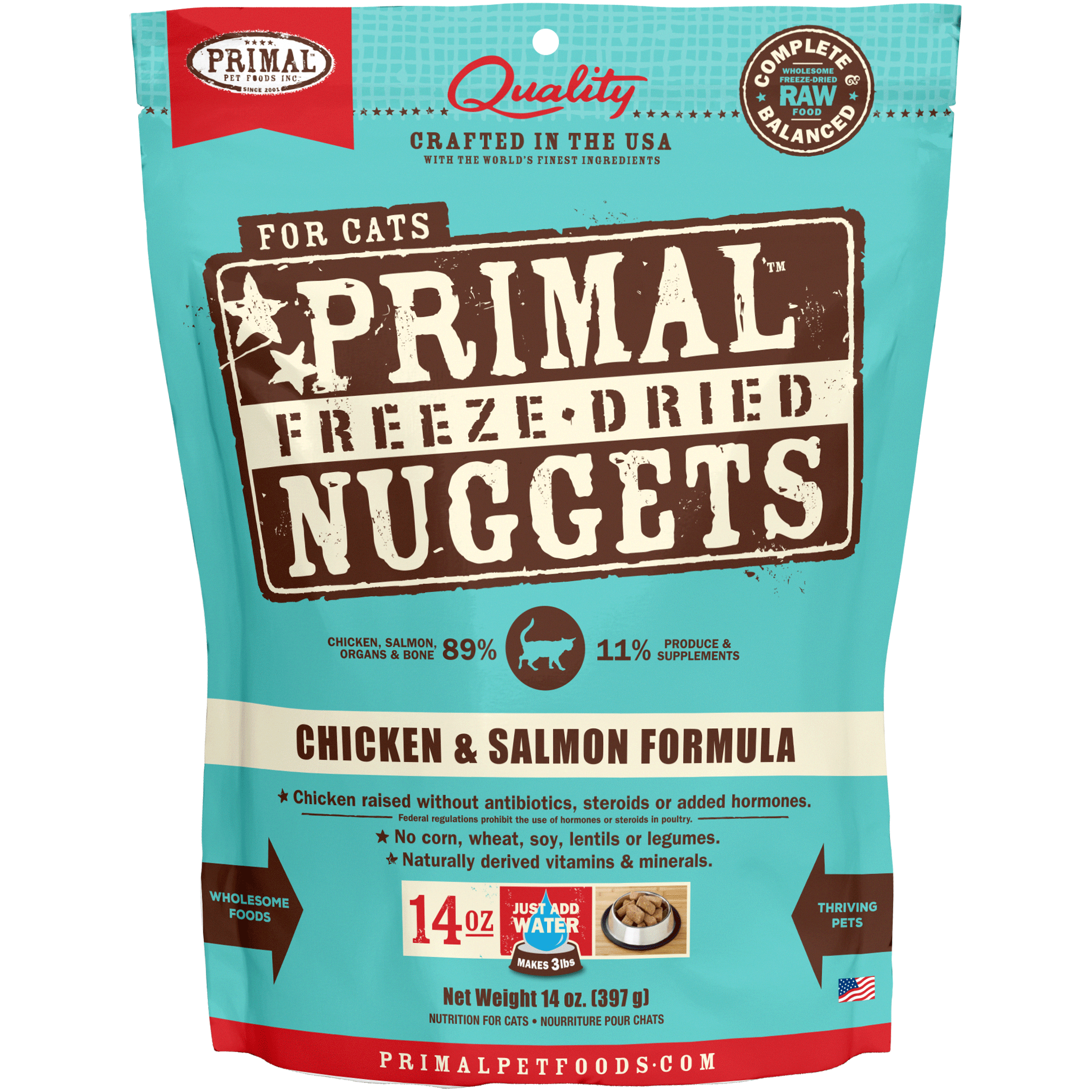 Primal Freeze Dried Chicken Salmon Formula Cat Food 14oz