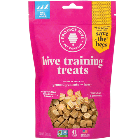 Project Hive Peanut Butter & Honey Training Treats for Dogs 6oz | Front Image of Project Hive Training Treats