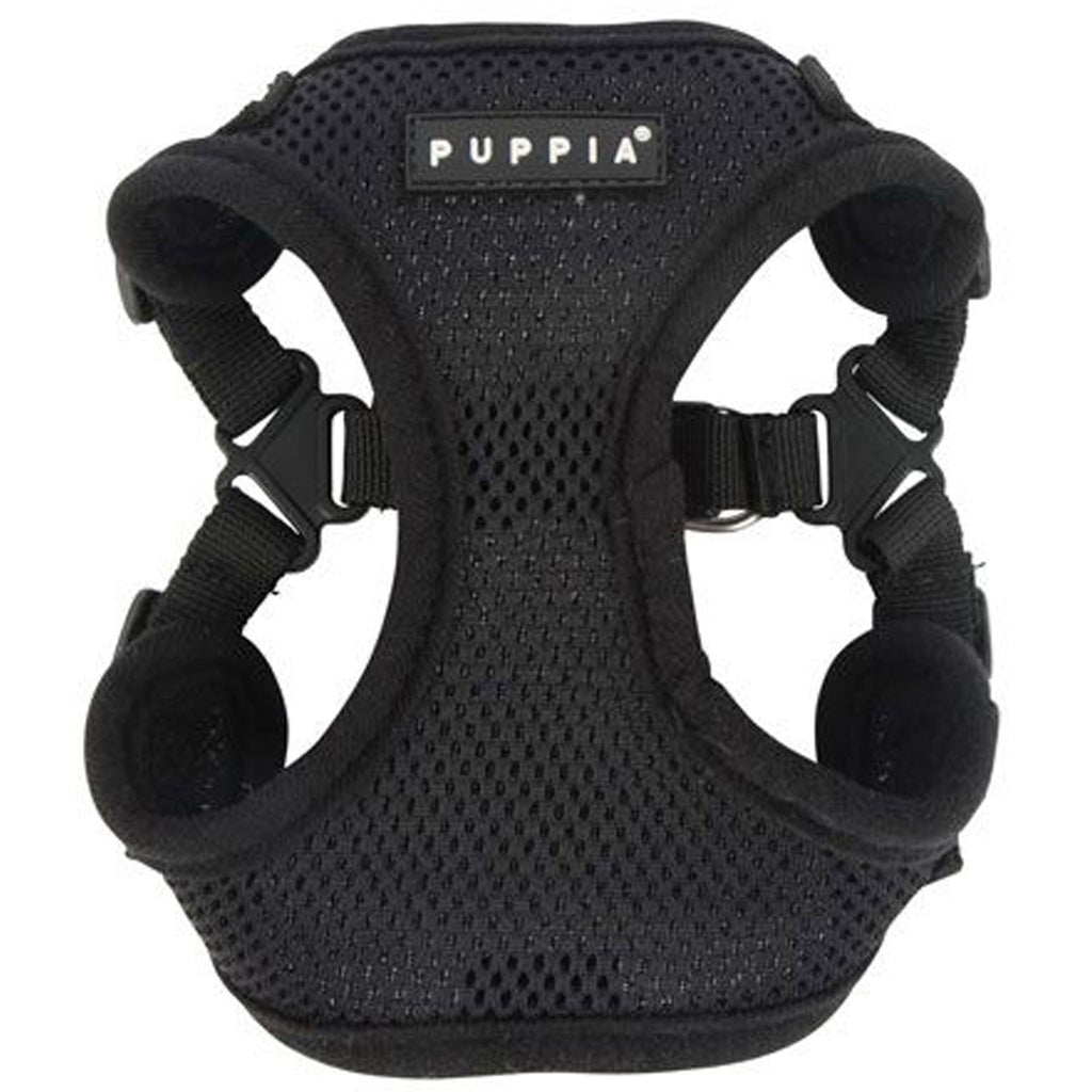Puppia Vivien Soft Mesh Dog Harness No-Pull Adjustable - Black XS S M L Sizes