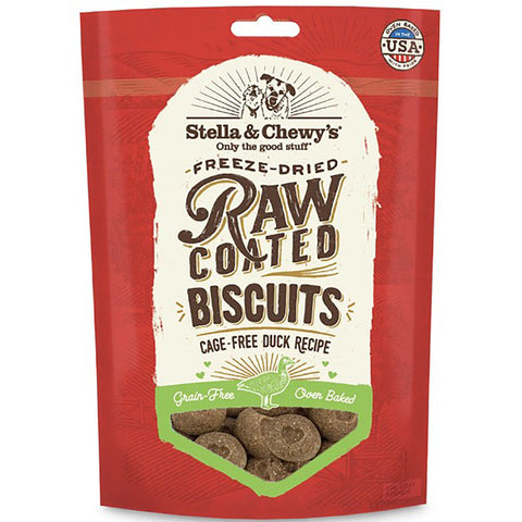 Stella & Chewy's Duck Raw Coated Biscuits Dog Treats - 9oz