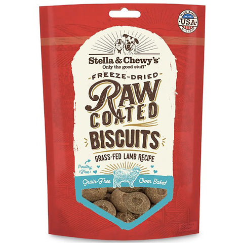 Stella & Chewy's Lamb Raw Coated Biscuits Dog Treats - 9oz