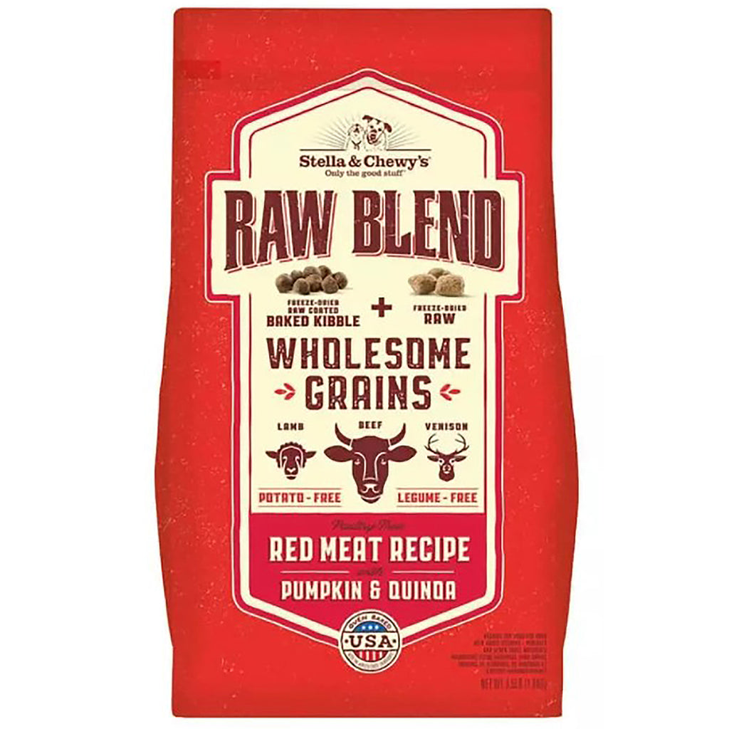 Stella & Chewy's Red Meat Recipe Raw Blend Baked Dog Kibble with Grains