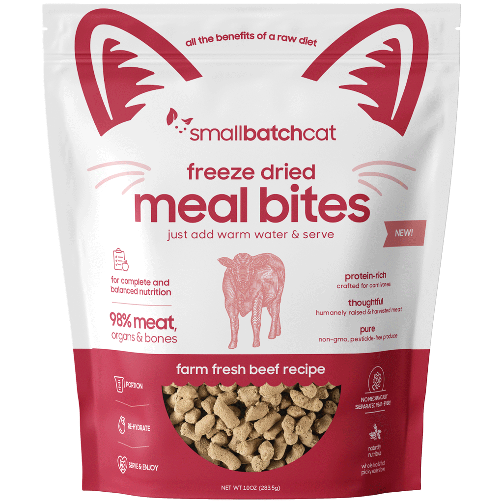 Small Batch Freeze-Dried Meal Bites Beef Cat Food - 10 oz