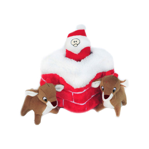 Zippy Paws | Holiday Burrow Chimney Dog Toy Set | Main Image