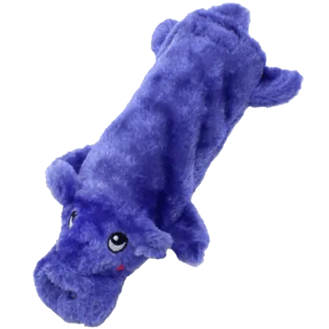 ZippyPaws Bottle Crusherz Hippo Dog Toy | Top Image of Purple Hippo Dog Toy 