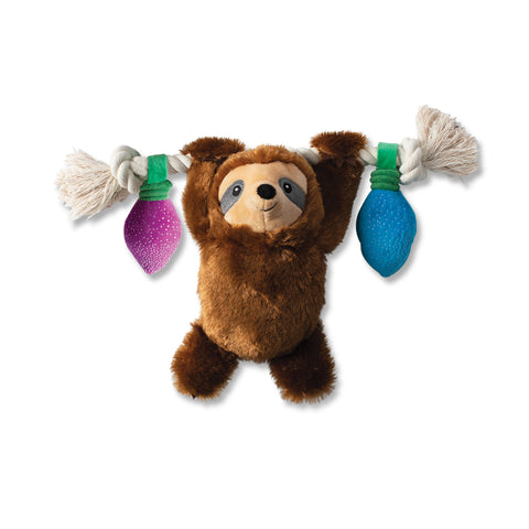 Fringe Let it Glow Sloth w/Lights on Rope Dog Toy