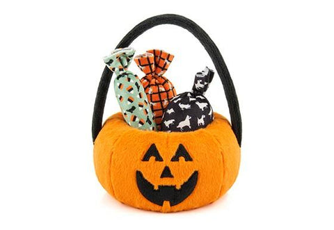 P.L.A.Y. Howl-o-ween Treat Pumpkin Basket Plush Dog Toy